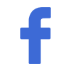A blue facebook logo on a black background